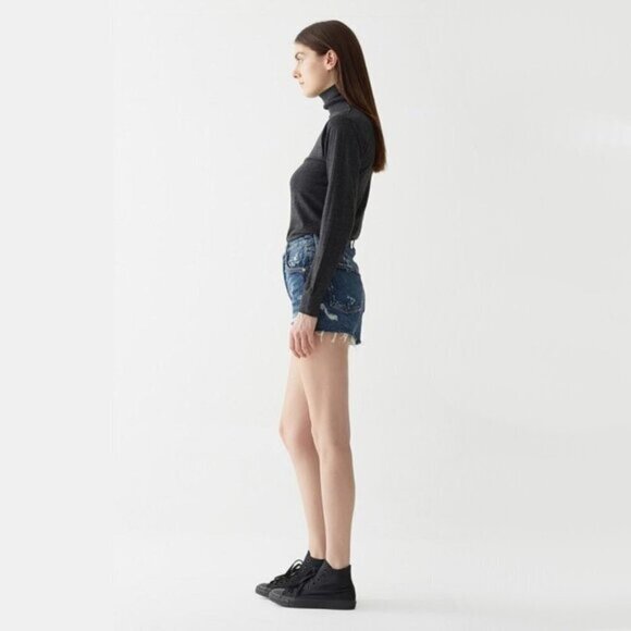 NWT Agolde Jaden high-rise cutoff denim jean shorts 31 - Picture 6 of 9